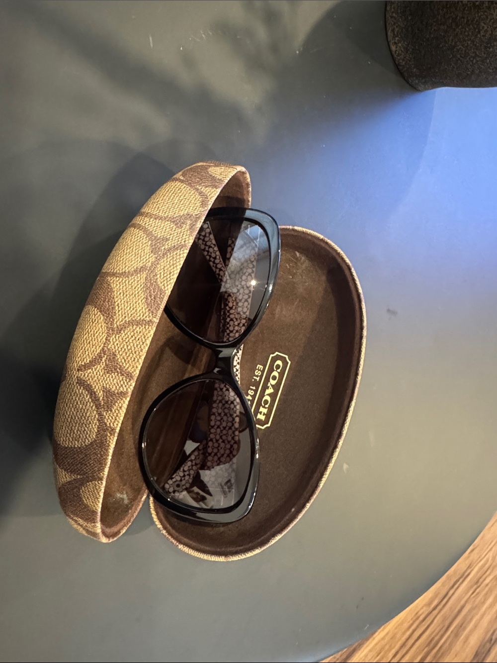 Coach Women's Black Sunglasses with Brown Signature Case